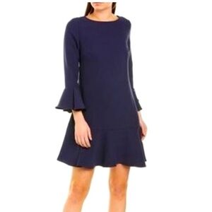 Sail to Sable Navy Ruffle-Sleeve Mini Dress